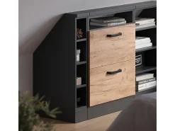 Vicco Móvel De Arrumação*Armário de cozinha para sótão inclinado antracite 15x46x81.6 r-line Cinza antracite