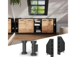 Vicco Móvel De Arrumação*Armário de cozinha para sótão inclinado antracite 15x46x81.6 r-line Cinza antracite