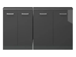 Armário de cozinha para sótão inclinado antracite alto brilho 140x46x81.6 r-line*Vicco