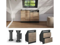 Vicco Móvel De Arrumação*Armário de cozinha para sótão inclinado sonoma 60x46x81.6 r-line Natural claro