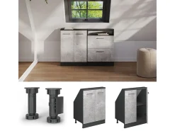 Armário de cozinha para sótão inclinado betão 60x46x81.6 r-line*Vicco