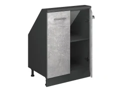 Armário de cozinha para sótão inclinado betão 60x46x81.6 r-line*Vicco