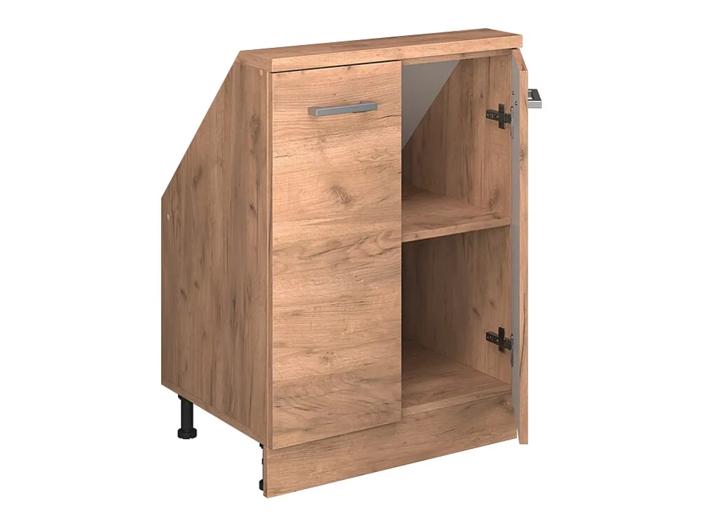 Vicco Móvel De Arrumação*Armário de cozinha para sótão inclinado carvalho goldkraft 60x46x81.6 r-line Natural escuro