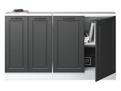 Armário de cozinha para sótão inclinado casa de campo antracite 140x46x81.6 r-line*Vicco Best