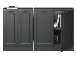 Armário de cozinha para sótão inclinado casa de campo antracite 140x46x81.6 r-line*Vicco Best