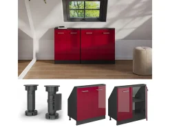 Armário de cozinha para sótão inclinado alto brilho 80x46x81.6 r-line*Vicco Clearance