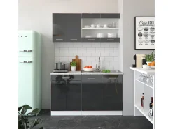 Armário de cozinha para sótão inclinado antracite alto brilho 60x46x81.6 r-line^Vicco Outlet