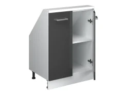 Armário de cozinha para sótão inclinado antracite alto brilho 60x46x81.6 r-line^Vicco Outlet