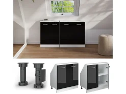 Armário de cozinha para sótão inclinado alto brilho 80x46x81.6 r-line*Vicco Best