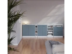 Vicco Móvel De Arrumação*Armário de cozinha para sótão inclinado -cinza 60x46x81.6 r-line Azul