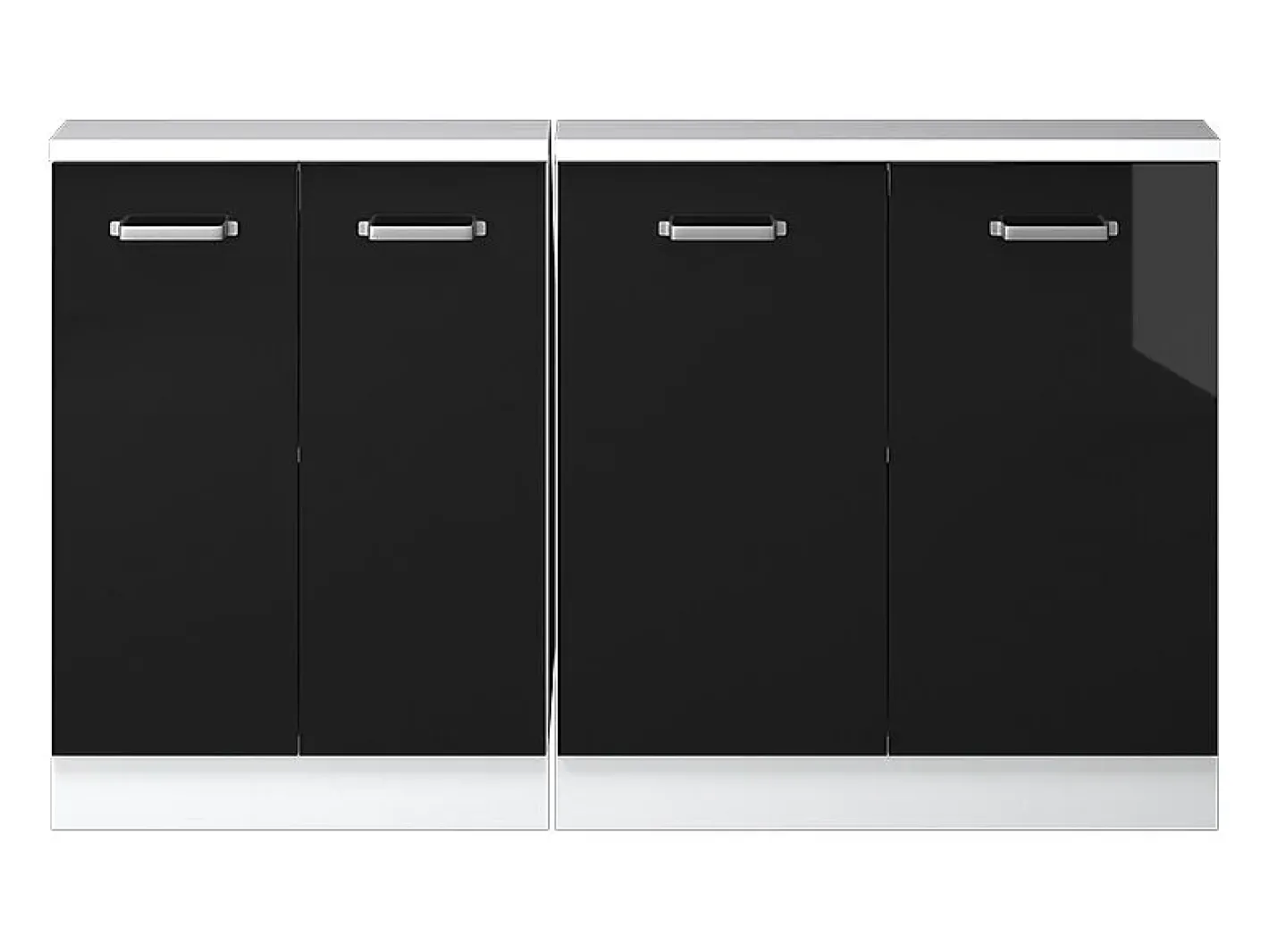 Vicco Móvel De Arrumação*Armário de cozinha para sótão inclinado alto brilho 140x46x81.6 r-line Preto