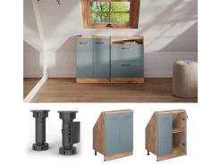 Armário de cozinha para sótão inclinado -cinza 60x46x81.6 r-line*Vicco Outlet