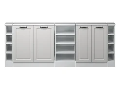Vicco Móvel De Arrumação*Armário de cozinha para sótão inclinado casa de campo branca 210x46x81.6 r-line Branco sujo