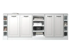 Vicco Móvel De Arrumação*Armário de cozinha para sótão inclinado casa de campo branca 210x46x81.6 r-line Branco sujo