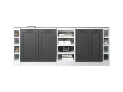 Vicco Móvel De Arrumação*Armário de cozinha para sótão inclinado casa de campo antracite 210x46x81.6 r-line Cinza antracite