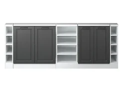 Vicco Móvel De Arrumação*Armário de cozinha para sótão inclinado casa de campo antracite 210x46x81.6 r-line Cinza antracite