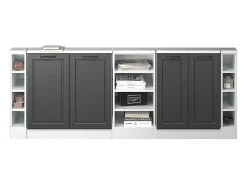 Vicco Móvel De Arrumação*Armário de cozinha para sótão inclinado casa de campo antracite 210x46x81.6 r-line Cinza antracite