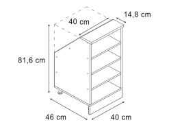 Armário de cozinha para sótão inclinado carvalho goldkraft 40x46x81.6 r-line^Vicco Sale