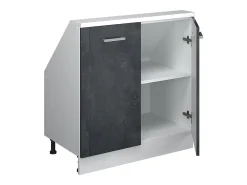 Armário de cozinha para sótão inclinado concreto 80x46x81.6 r-line^Vicco Discount