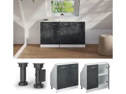 Armário de cozinha para sótão inclinado concreto 80x46x81.6 r-line^Vicco Discount