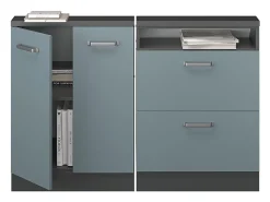 Armário de cozinha para sótão inclinado -cinza 120x46x81.6 r-line Móvel De Arrumação