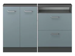 Armário de cozinha para sótão inclinado -cinza 120x46x81.6 r-line Móvel De Arrumação