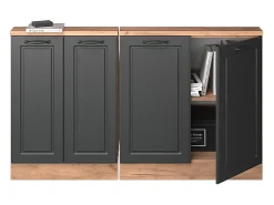 Armário de cozinha para sótão inclinado casa de campo antracite 140x46x81.6 r-line*Vicco
