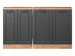 Armário de cozinha para sótão inclinado casa de campo antracite 140x46x81.6 r-line*Vicco