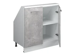 Armário de cozinha para sótão inclinado betão 80x46x81.6 r-line*Vicco