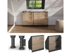 Armário de cozinha para sótão inclinado sonoma 80x46x81.6 r-line*Vicco Online