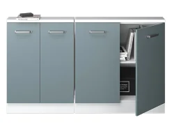 Best Armário de cozinha para sótão inclinado -cinza 140x46x81.6 r-line Móvel De Arrumação