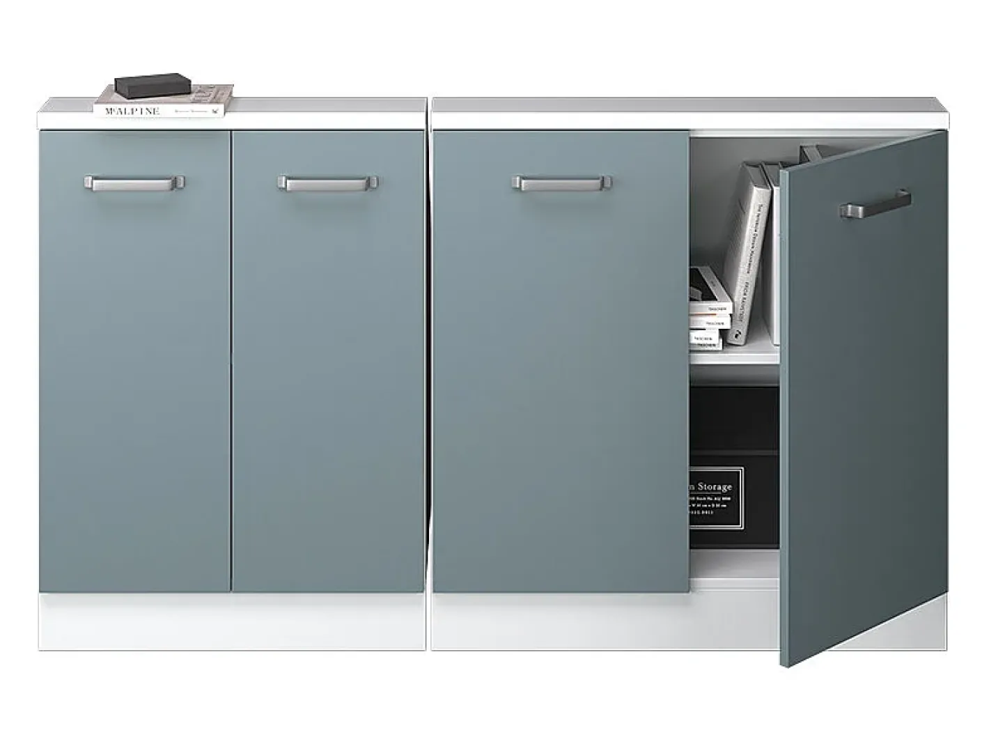 Best Armário de cozinha para sótão inclinado -cinza 140x46x81.6 r-line Móvel De Arrumação