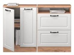 Vicco Móvel De Arrumação*Armário de cozinha para sótão inclinado casa de campo branca 120x46x81.6 r-line Branco sujo