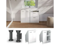 Armário de cozinha para sótão inclinado alto brilho 60x46x81.6 r-line*Vicco Discount