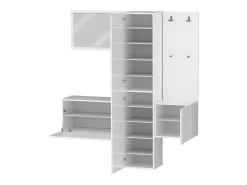 Armário de entrada Dcrescenz, Armário multifuncional com 3 portas, Cabide de parede com espelho, 170x35h190 cm,^Dmora Hot