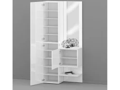 Armário de entrada Dcristant, Armário multifuncional com 2 folhas, Armário multiuso com espelho, 90x35h190 cm,^Dmora New