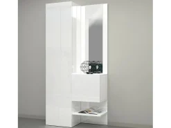 Armário de entrada Dcristant, Armário multifuncional com 2 folhas, Armário multiuso com espelho, 90x35h190 cm,^Dmora New