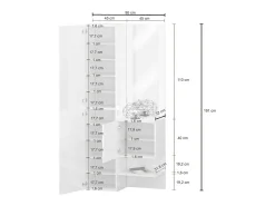 Armário de entrada Dcristant, Armário multifuncional com 2 folhas, Armário multiuso com espelho, 90x35h190 cm,^Dmora New