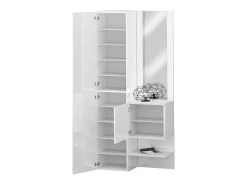 Armário de entrada Dcristant, Armário multifuncional com 2 folhas, Armário multiuso com espelho, 90x35h190 cm,^Dmora New