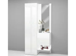 Armário de entrada Dcristant, Armário multifuncional com 2 folhas, Armário multiuso com espelho, 90x35h190 cm,^Dmora New