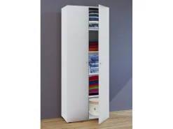 Armário de madeira | 5 compartimentos | dimensões aprox. L. 70 x A. 178 x P. 40 cm | 2 portas rotativas | expansível | Armário - Vandol (Branco)*VCM Clearance
