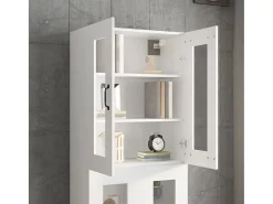 vidaxl Prateleira*Armário de parede suspenso 69,5x34x90 cm Branco