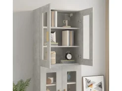 vidaxl Prateleira*Armário de parede suspenso 69,5x34x90 cm cimento Cinzento