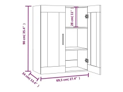 vidaxl Prateleira*Armário de parede suspenso 69,5x34x90 cm cimento Cinzento