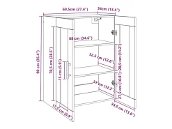 vidaxl Prateleira*Armário de parede 69,5x34x90 cm Branco