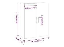Armário de parede 69,5x34x90 cm cinzento cimento^vidaxl Sale