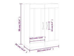 Armário de parede 69,5x34x90 cm cimento*vidaxl Best