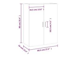 vidaxl Prateleira*Armário de parede 69,5x34x90 cm sonoma Cinzento