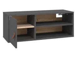 vidaxl Prateleira*Armário de parede 80x30x30 cm madeira de pinho maciça cinza Cinzento
