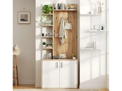 Best Armário de sala - 75 x 33 x 180 cm - com guarda-roupa + sapateira - aglomerado - natural Móvel De Entrada